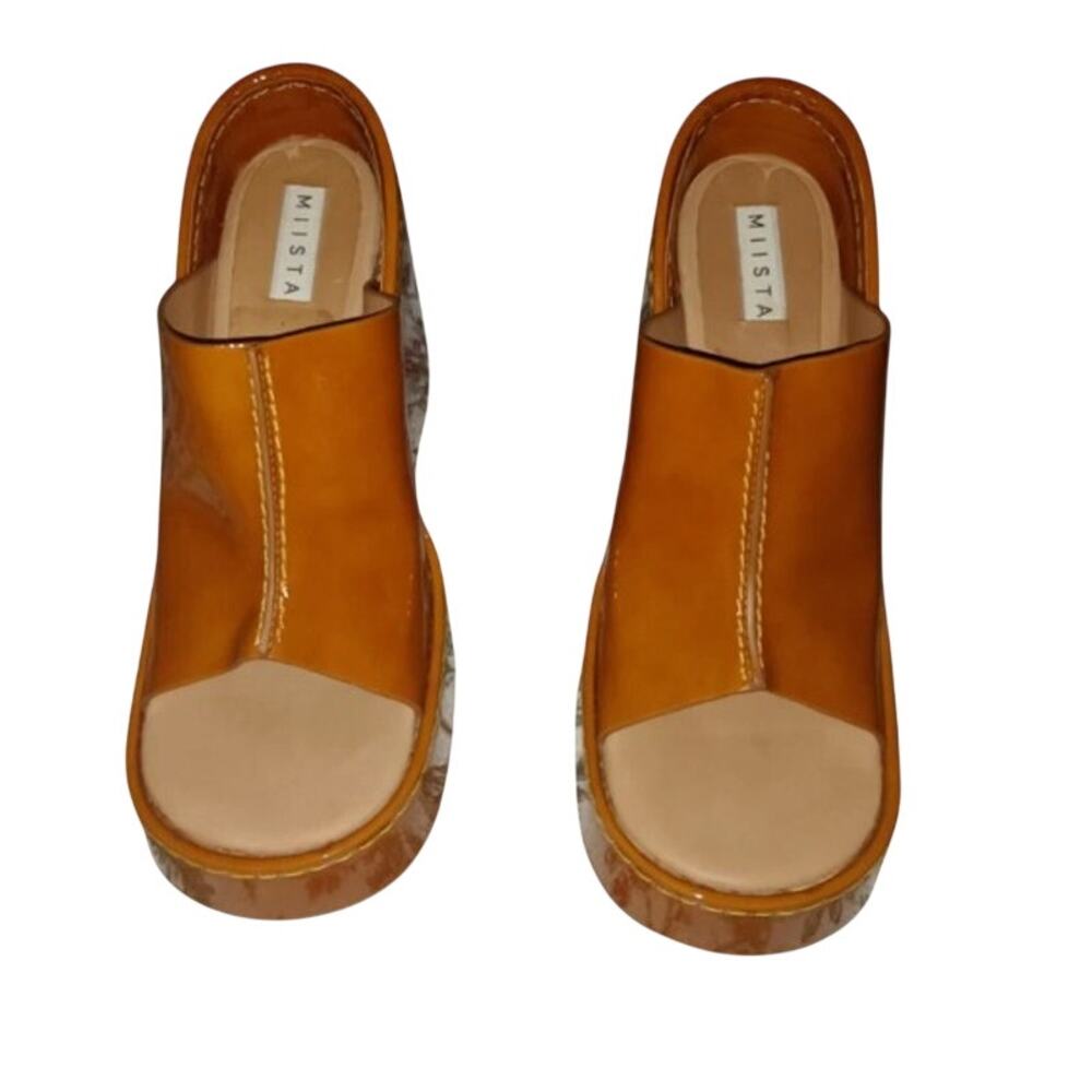 NEW Miista "Rhea" orange patent leather platform wedge sandal EU 36 US 5.5